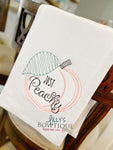 Just Peachy Embroidered Dish Towel