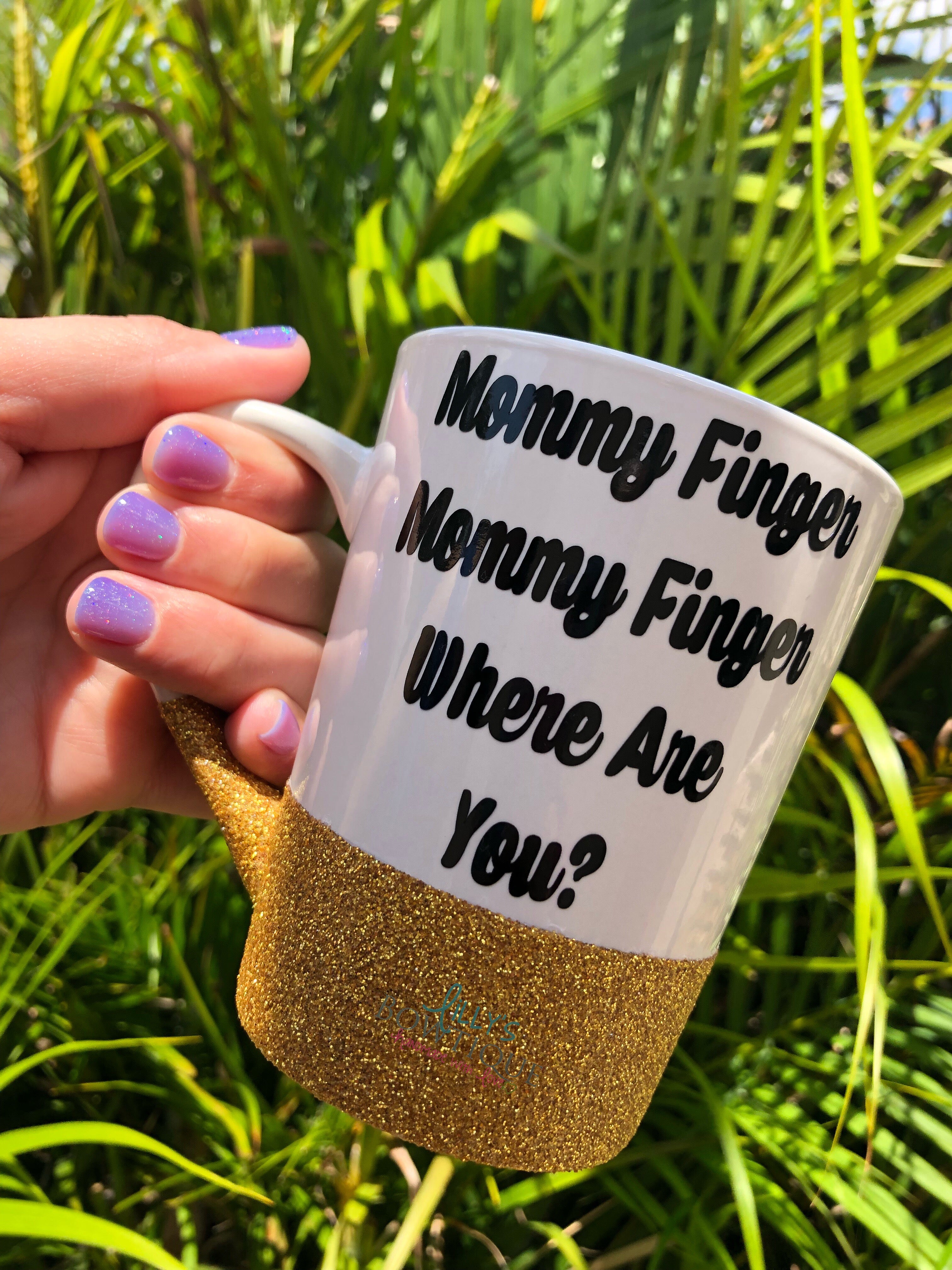 Mommy Finger Glitter Mug