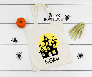 Haunted House Canvas Tote