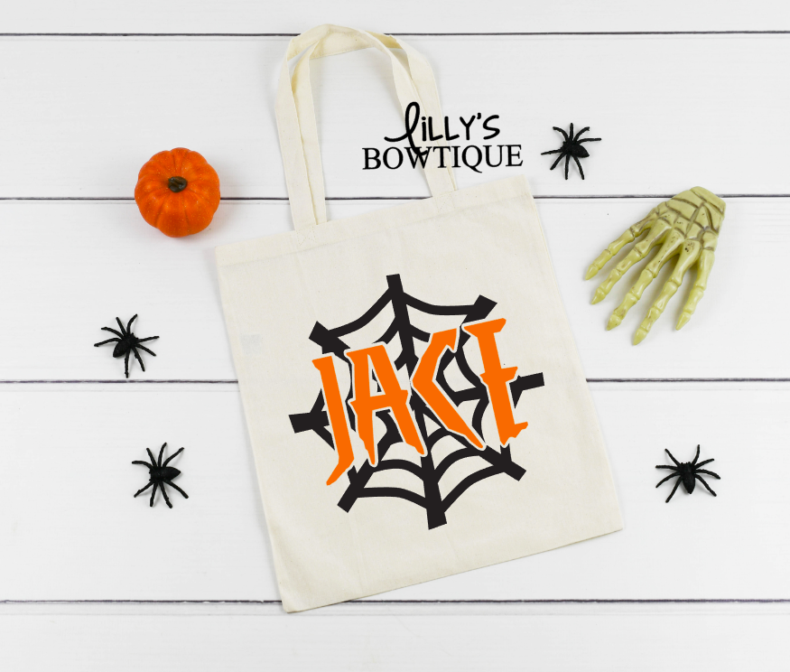 Personalized Spider Web Tote