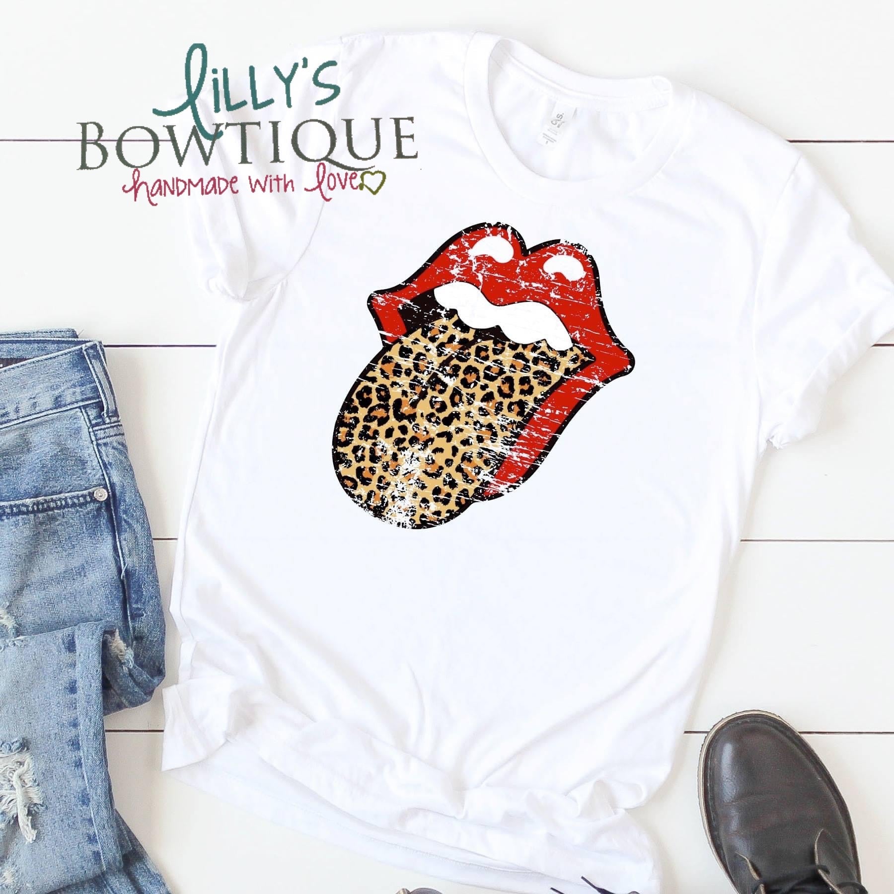 Distressed Leopard Tongue Tee