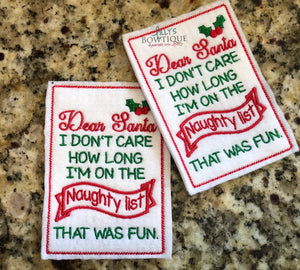 Embroidered Dear Santa Elf Letter