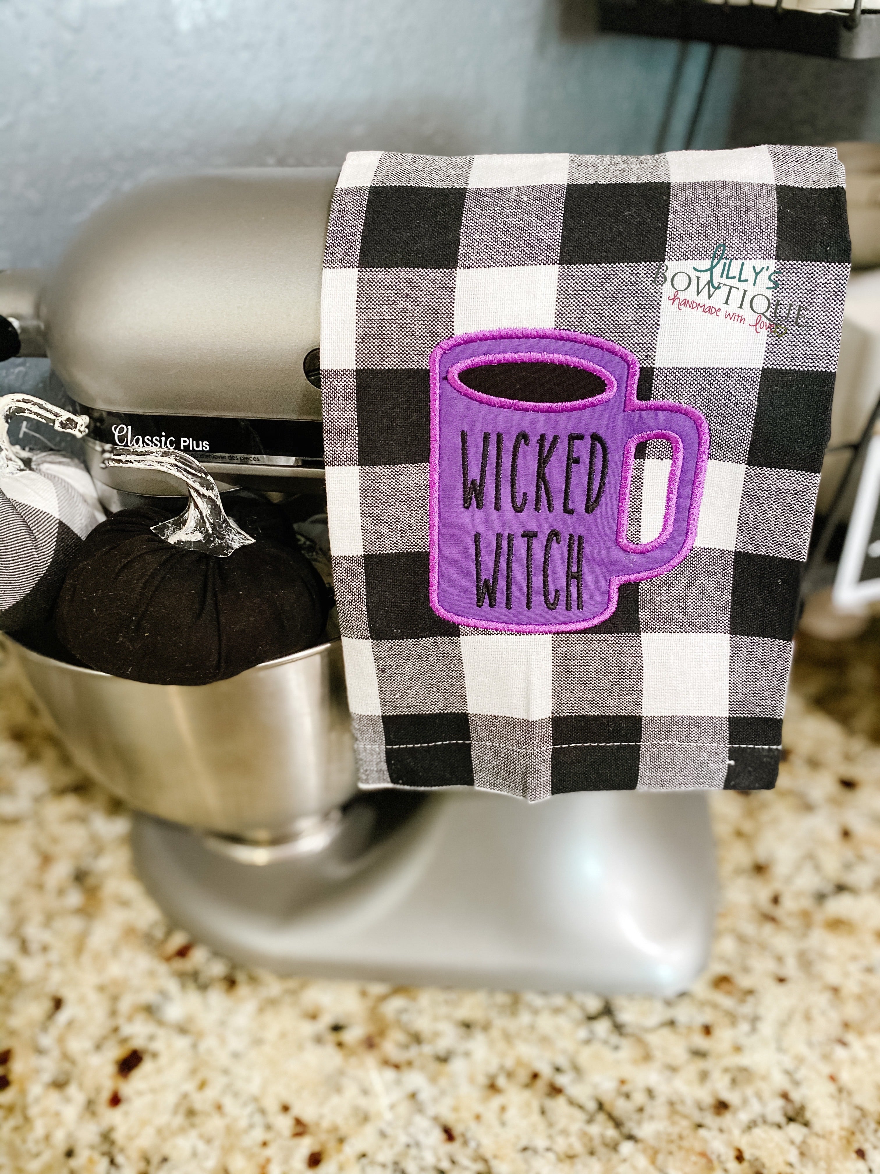 Embroidered Wicked Witch Dunn Dish Towel