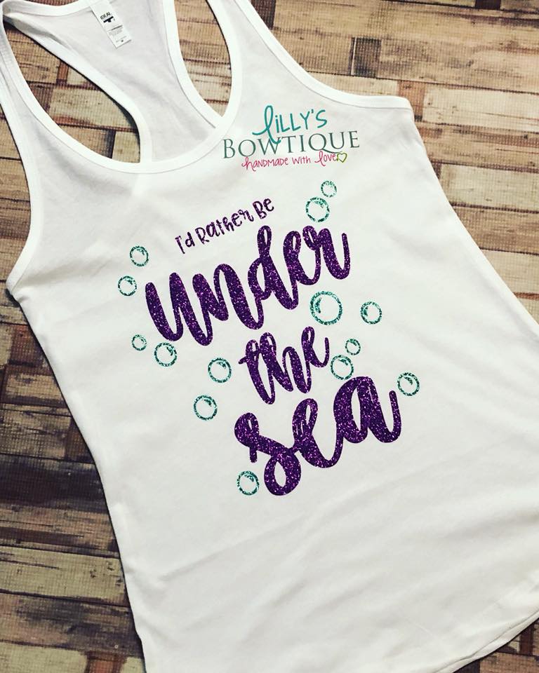 I'd Rather Be Under The Sea Glitter Tank